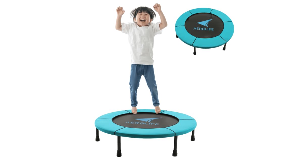 AEROLIFE 折りたたみトランポリン 100cm Amazon | 【公式】エアロライフ ホームジャンピング 静音 折りたたみ式